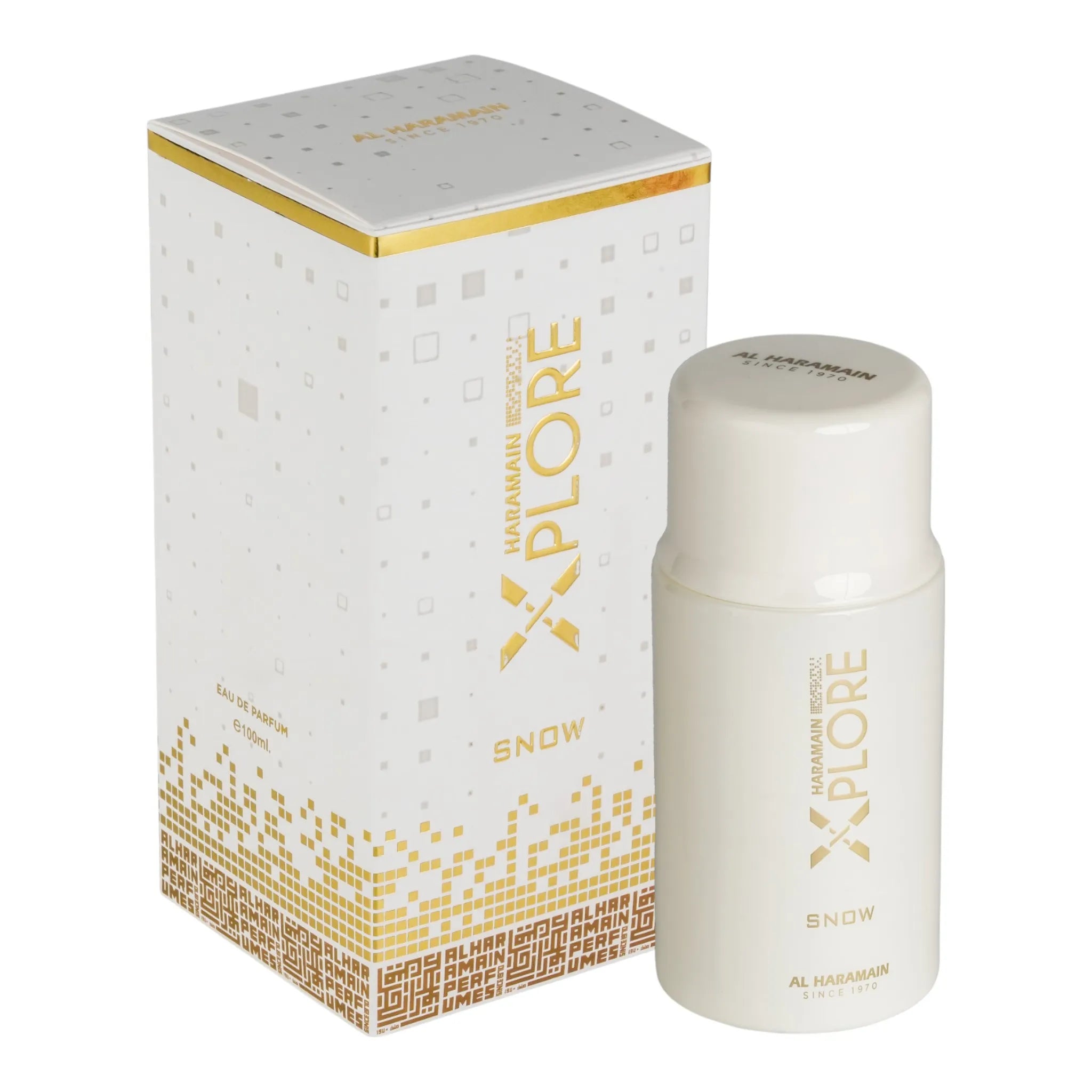 Haramain Xplore Snow 100ml Eau de Parfum – aquatic woody musk fragrance for men

