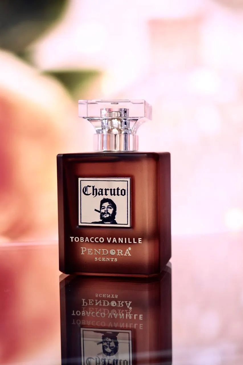 Charuto Tobacco Vanille perfume with tobacco leaf, vanilla, tonka bean, and cocoa notes in a 100ML bottle

